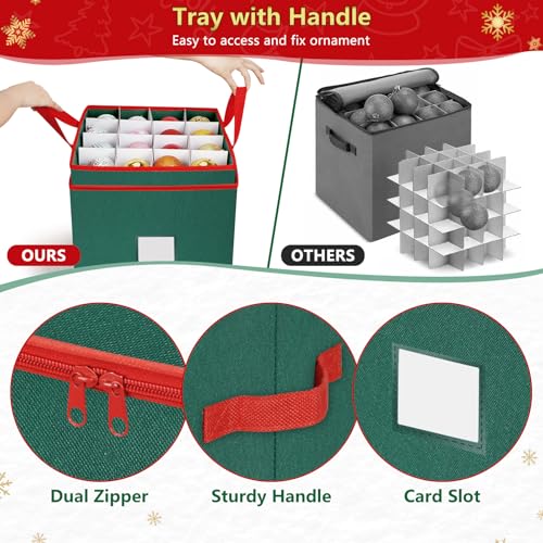 Christmas Ornament Storage Box Stores 64 Ornaments, Non-Woven - Image 7