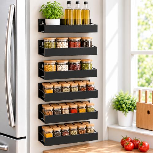 6 Pack Metal Magnetic Spice Rack for fridge, Heavy Duty - Image 2
