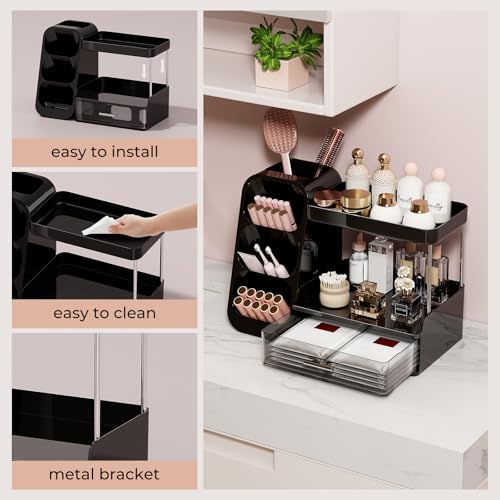 UFORU Makeup Organizer Countertop with Brush Holder for Vanity - Image 7