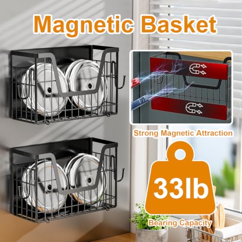 2 Set Magnetic Basket for Refrigerator Door,Magnetic - Image 4