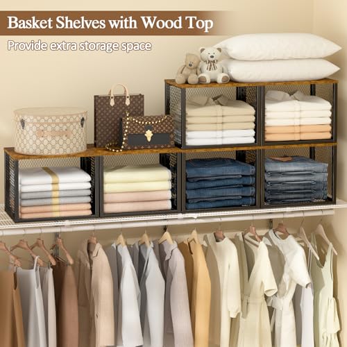 3 Pack Stackable Closet Organizers and Storage Basket, Closet - Image 5