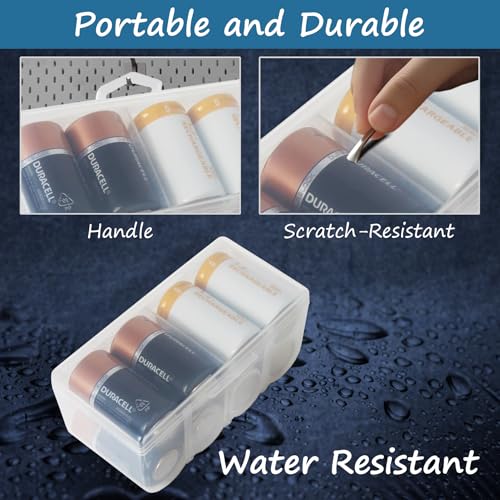 Home-X Set of 4 Battery Organizer Storage Cases - Clear - Image 6