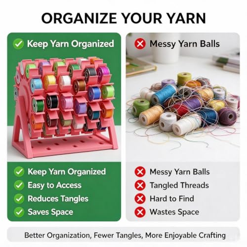"JQZXHQ Rotating Bobbin Thread Organizer, 60‑Slot Craft & - Image 6