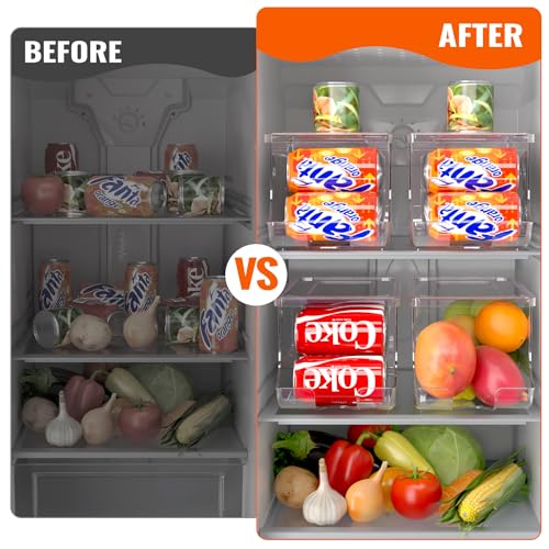 SCAVATA 2 Pack Soda Can Organizer for Refrigerator, Stackable - Image 7