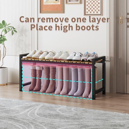 Shoe Rack Organizer for Small Spaces 2Tier Long Narrow Shoe - Image 7