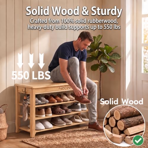 Shoe Storage Bench Shoe Rack Bench with Storage 3 Tier - Image 6