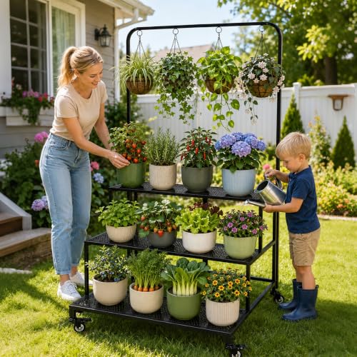 Qidejoy Folding Plant Stand Shelf Outdoor Indoor,Plant - Image 3