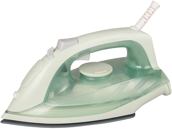 J&V TEXTILES Steam Iron with Ceramic Soleplate, Adjustable Temperature Control, Burst Steam Function, Anti-Calc System, Self-Clean Feature for All Fabrics (Green)