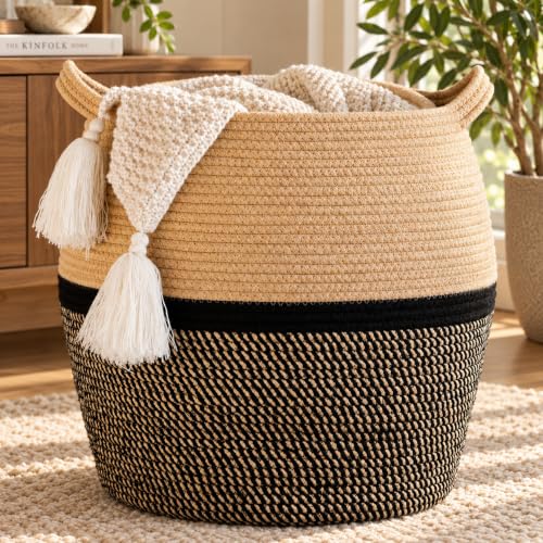 KAKAMAY Woven Baskets for Storage(17"x17"),Large Cot | All Products - Image 2