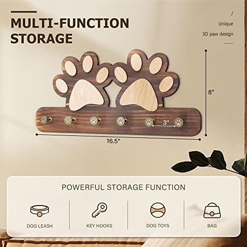 MTERSN Decorative Dog Leash for Wall with 6 Key Hooks | Pet Essentials - Image 4