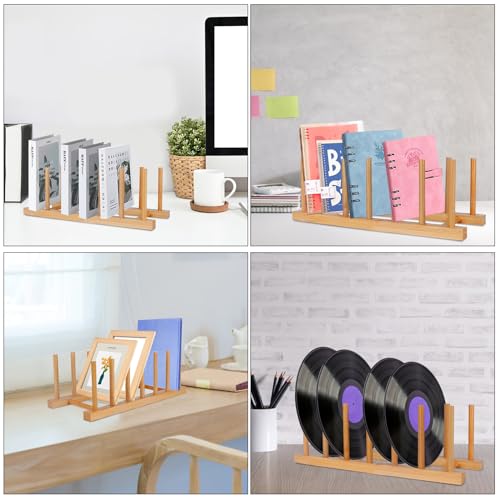 SAMEBUTECO Bamboo Wooden Dish Racks Plate Stand Holder Vertical - Image 5