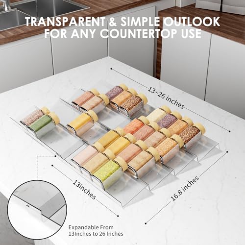 Jadehom Spice Drawer Organizer, 4 Tier Clear Acrylic - Image 7
