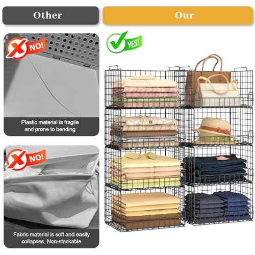 4-Tier Stackable Closet Organizers and Storage Basket - Image 4