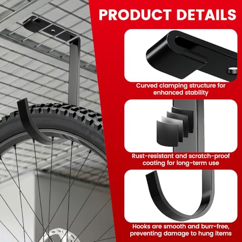 Bike Hooks for Garage Ceiling Mount Rack, Add on Storage - Image 5