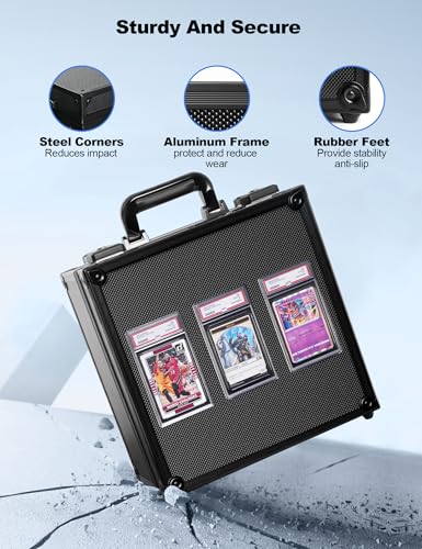 Black Graded Card Storage Box, TSA Lock Slab Case, Display Window - Image 7