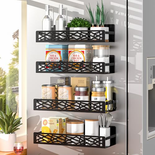 4 Pack Magnetic Spice Rack for Refrigerator, Heavy Duty - Image 2