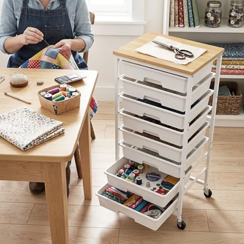 Rolling Storage Cart 8 Drawers Utility Organizer with Wheels - Image 7