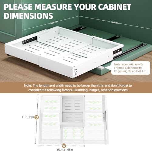 Expandable Pull Out Cabinet Organizer, Adjustable Width - Image 3