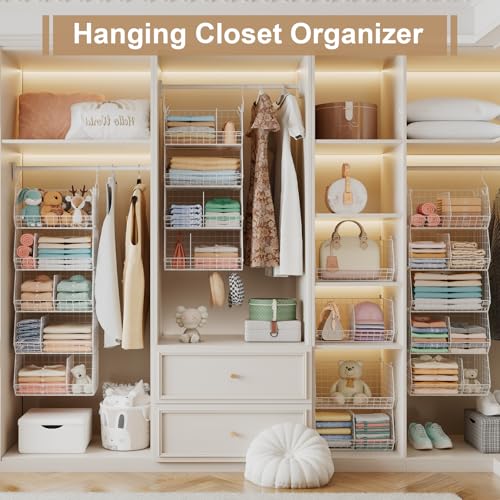 5 Tier Extra Large Closet Hanging Shelves with Divider,2 - Image 5