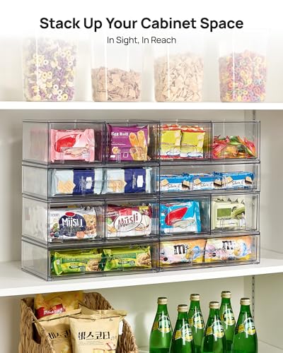 Vtopmart Clear Stackable Storage Drawers Set of 5, Plastic - Image 7