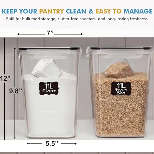 Shazo 2 PC (11L | 372 oz) Flour Sugar Storage Containers - Image 7