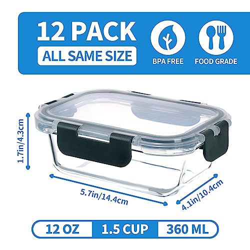 GULFLIN 24-Piece Small Glass Food Storage Containers with Lids - Image 3