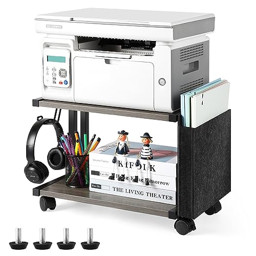 BTY Printer Stand Under Desk Printer Table with Storage - Image 2