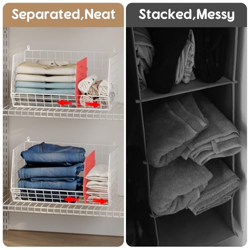 5 Tier Extra Large Closet Hanging Shelves with Divider,2 - Image 7