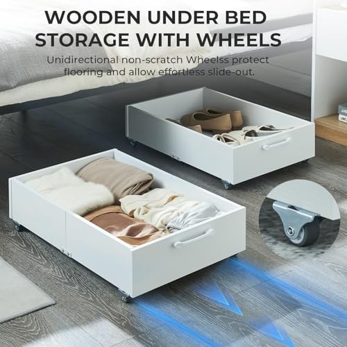 2-Pack Wood Under Bed Storage Drawers Organizer | Home Organization - Image 5