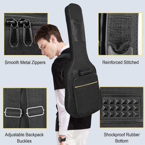 Electric Guitar Bag 0.35 Inch Thick Padded Gig Bag Soft - Image 4
