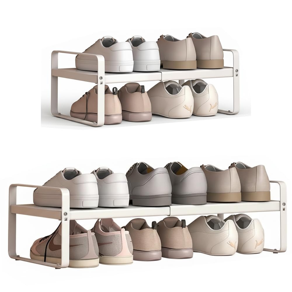 Expandable Shoe Rack, Closet Shoe Organizer, 7" High, 15"-24" - Image 1