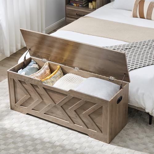 47.2” Storage Bench,Extra Large Wooden Storage Chest - Image 6