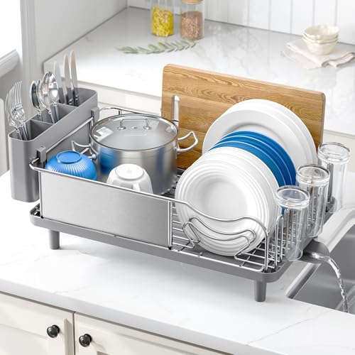 Urackify Stainless Steel Dish Drying Rack for Kitchen Counter - Image 2