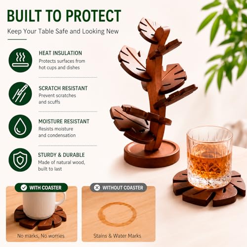 Tree Trivet Set, 7-Piece Wooden Trivet for Hot Dishes - Image 6