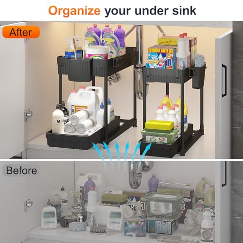 Sevenblue 4-Pack 2-Tier Under Sink Organizer with Pu | All Products - Image 4