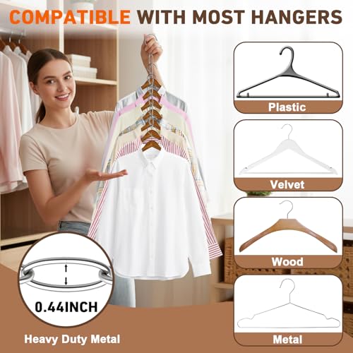 Space Saving Hangers, 4 Pack Metal 7-Loop Clothing Chain Hanger - Image 5