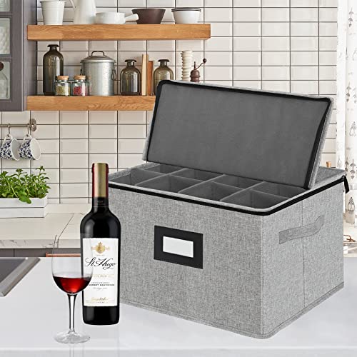 1-Pack Wine glass Storage Boxes,light gray&1-Pack Stemware - Image 3