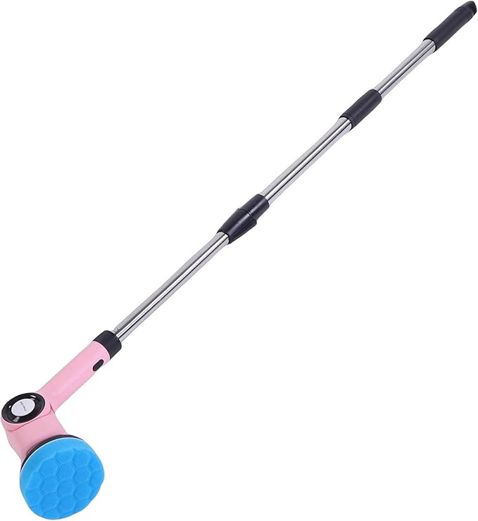 Electric Cleaning Brush, Rotating Scrub Brush with Adjustable Angle Heads, Built in Battery and Time Saving Design for Kitchen and Bathroom Deep Cleaning in Pink