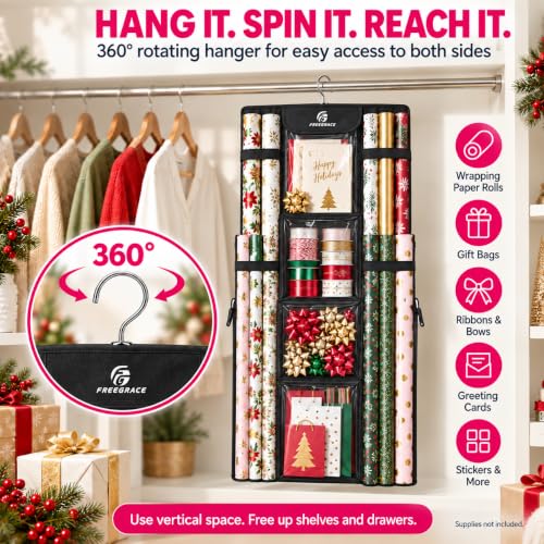 Freegrace Hanging Gift Wrap Organizer - Wrapping Paper - Image 7