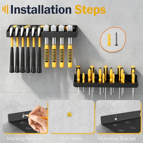 Heavy Duty Hammer and Screwdriver Organizer Wall Mount, 2-Piece - Image 7