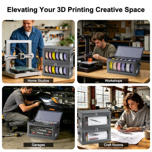 4-Pack Large Filament Storage Boxes for 3D Printer Spools - Image 7