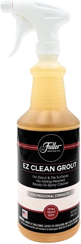 Fuller EZ Clean Grout Cleaner – Professional Strength Tile & Grout Cleaner Spray, Extra Heavy Duty Deep Cleaning Formula, No Mixing Needed, Removes Dirt & Stains, 32 fl. Oz (With Sprayer)