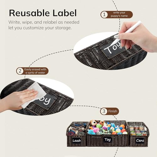 BROWNLILY Storage Box Set of 3, Black - Image 5