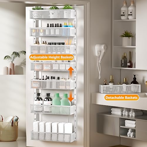 8-Tier Over The Door Pantry Organizer with Mesh Baskets - Image 8