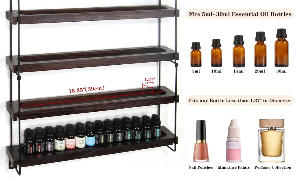 THYGIFTREE Essential Oil Storage Shelf Wall Mounted 16.9" - Image 4