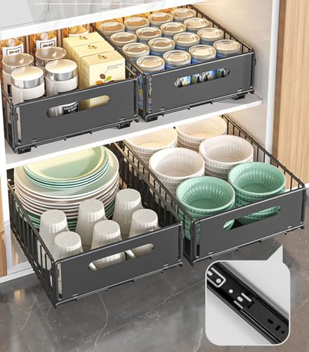 YunNasi Pull Out Cabinet Organizer, Black - Image 5