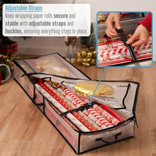VENO 2 Pack Clear Wrapping Paper Organizer Storage Box - Image 4