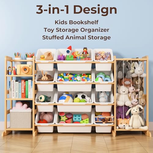 Toy Storage Organizer with Bookshelf and Stuffed Animal - Image 6