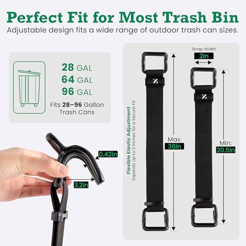 Heavy Duty Trash Can Lock Strap, Adjustable Garbage Bin - Image 3