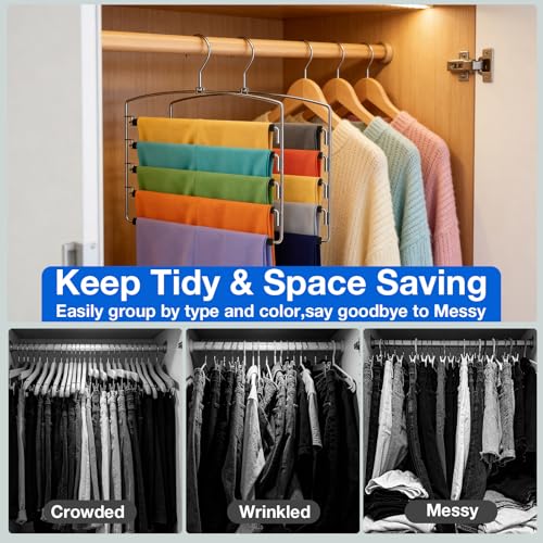 Korpai 6-Pack Pants Hangers Space-Saving Multi-Layer,150° - Image 7